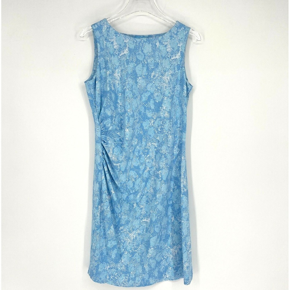 J.McLaughlin Womens M Catalina Cloth Dress Blue Snakeskin Stretch Ruched